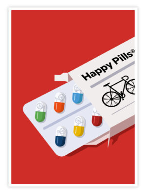 Fahrrad-Poster-„Happy-Pills-Blister“-titelbild