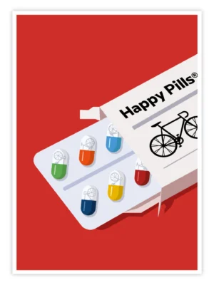 Fahrrad-Poster-„Happy-Pills-Blister“-titelbild