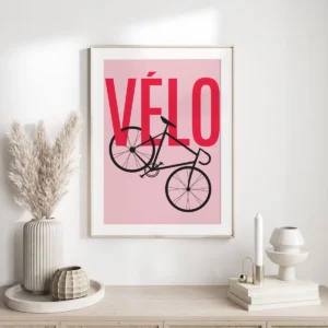 Fahrrad Poster „VÉLO“052_A4red
