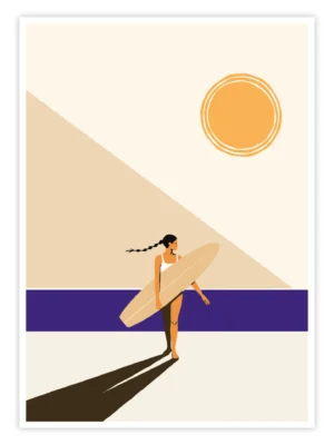 Surf Poster „Golden Beach Ride“ 