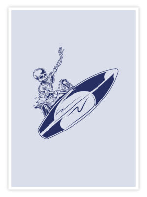 Surf Poster "Skelett-Surfer Illustration"